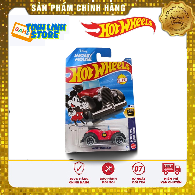 Mô Hình Xe Hot Wheels 2026 Mickey Mouse Car (236/250) - HW Screen Time ...