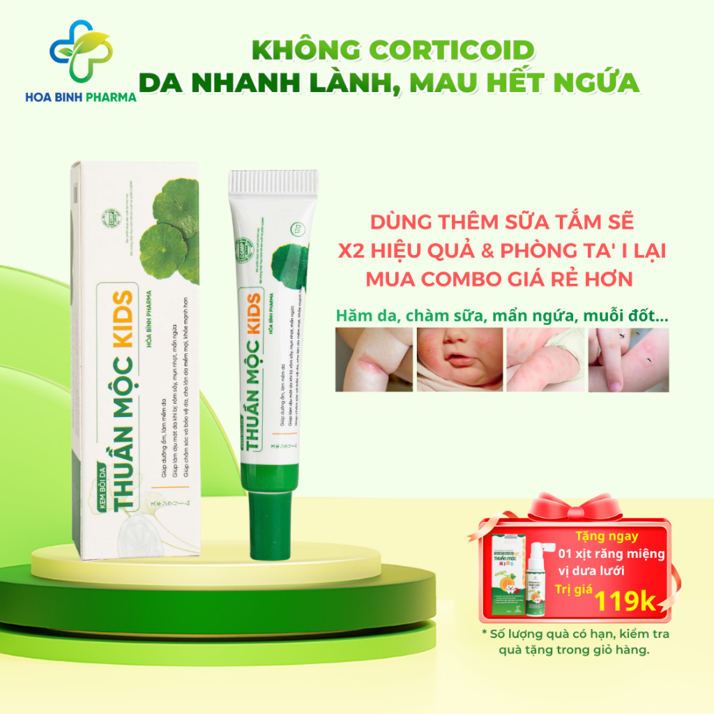 Kem bôi da Thuần Mộc KIDS giảm hăm da chàm sữa, rôm sẩy, mẩn ngứa, muỗi đốt