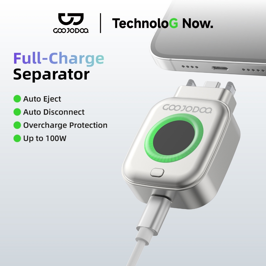 Bộ sạc Goojodoq 100W có tính năng tự động ngắt điện khi sạc đầy,chế độ sạc kép và đèn báo thông minh
