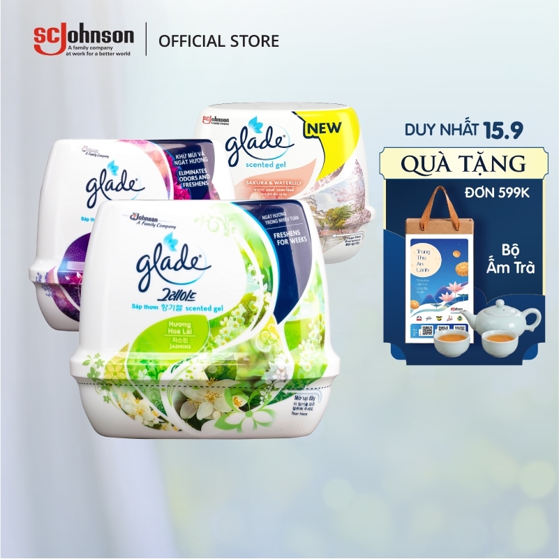 GLADE Combo 4 Sáp Thơm Khử Mùi Lưu Hương Bền Lâu 180g x4
