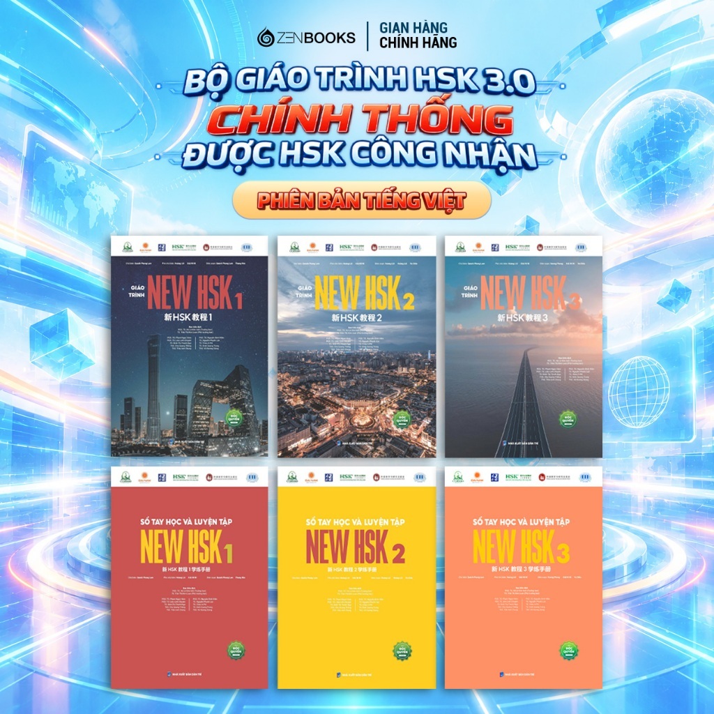 Bộ Sách NEW HSK 3.0 - Giáo Trình và Sổ Tay - Tự học tiếng Trung đúng từ đầu với Giáo trình New HSK