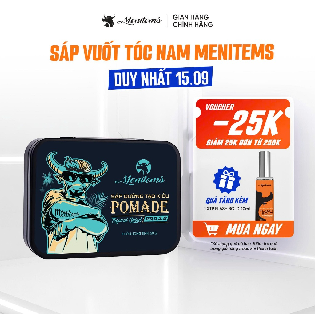 Sáp vuốt tóc Menitems, sáp tóc giữ nếp, tạo kiểu tự nhiên lên đến 10H, nước hoa lưu hương lâu 100g