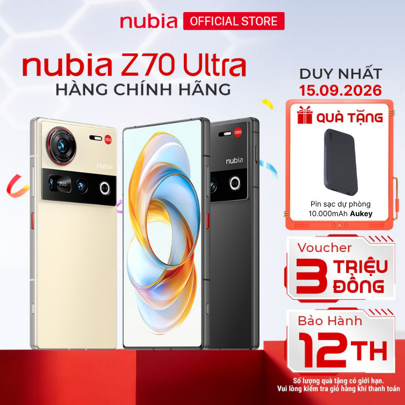 Điện Nubia Z70 Ultra I Chip Snapdragon 8 Elite I Màn AMOLED 144Hz I Camera cảm biến Sony I IP69 I Pin 6150mAh sạc 80W