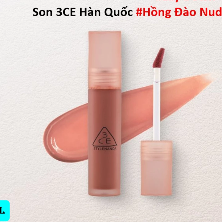 3CE Blur Water Tint #Lay Down – Son Kem Lì 3CE Hàn Quốc Màu #Hồng Đào Nude - 4.6g
