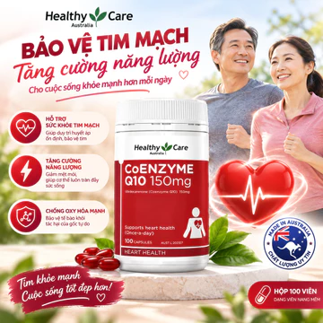 Healthy Care CoEnzyme Q10 150mg 100viên, Viên Uống Hỗ Trợ Tim Mạch