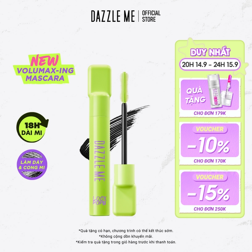 Mascara DAZZLE ME Lock & Pop! VoluMAX-ing Chuốt Mi Dày Và Cong Mi Tự Nhiên Chống Thấm Nước 7g