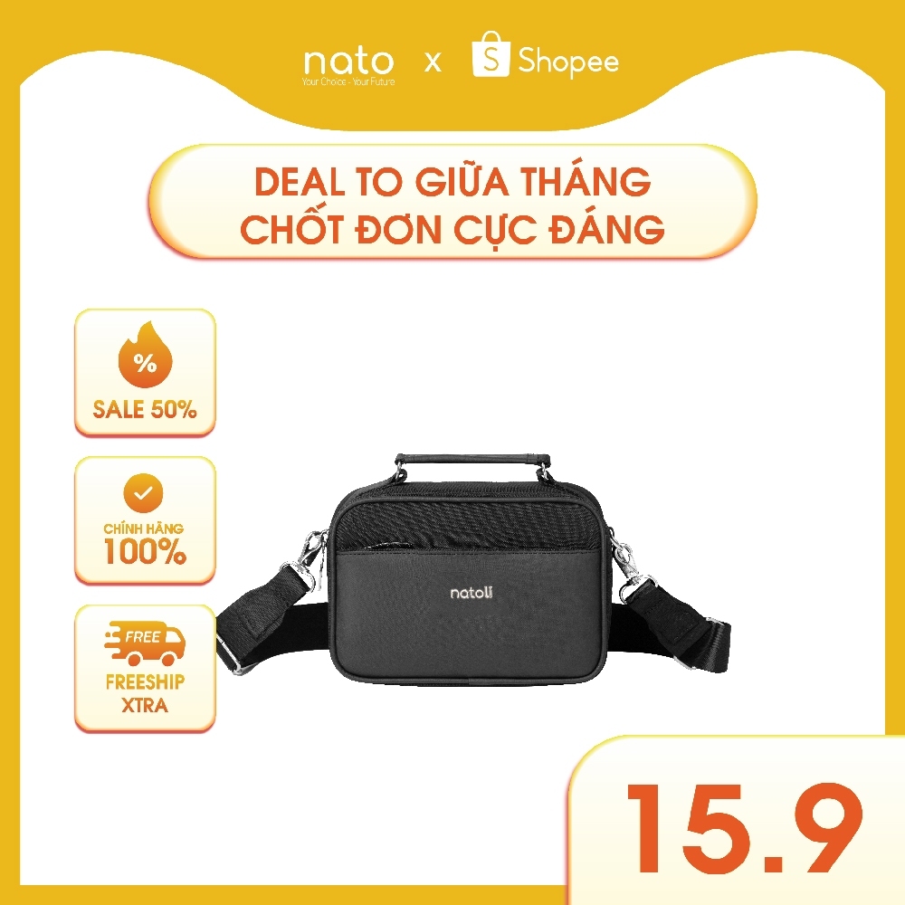 Túi đeo chéo nam Natoli nhiều ngăn nhỏ gọn đi học, đi làm CLASSIC CROSSBAG T8