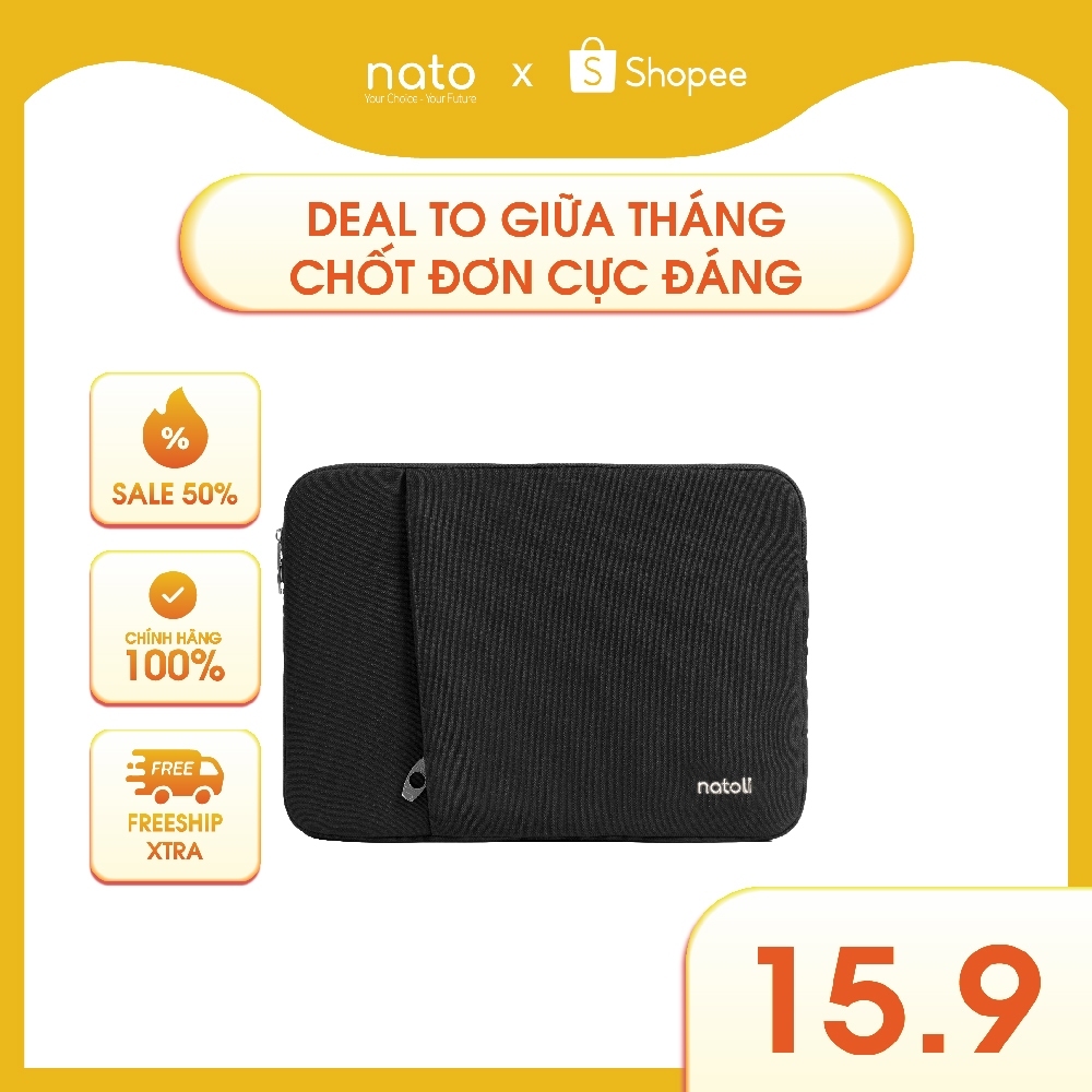 Túi chống sốc laptop Natoli đủ size dày dặn kháng nước Eager Laptop Bag T7