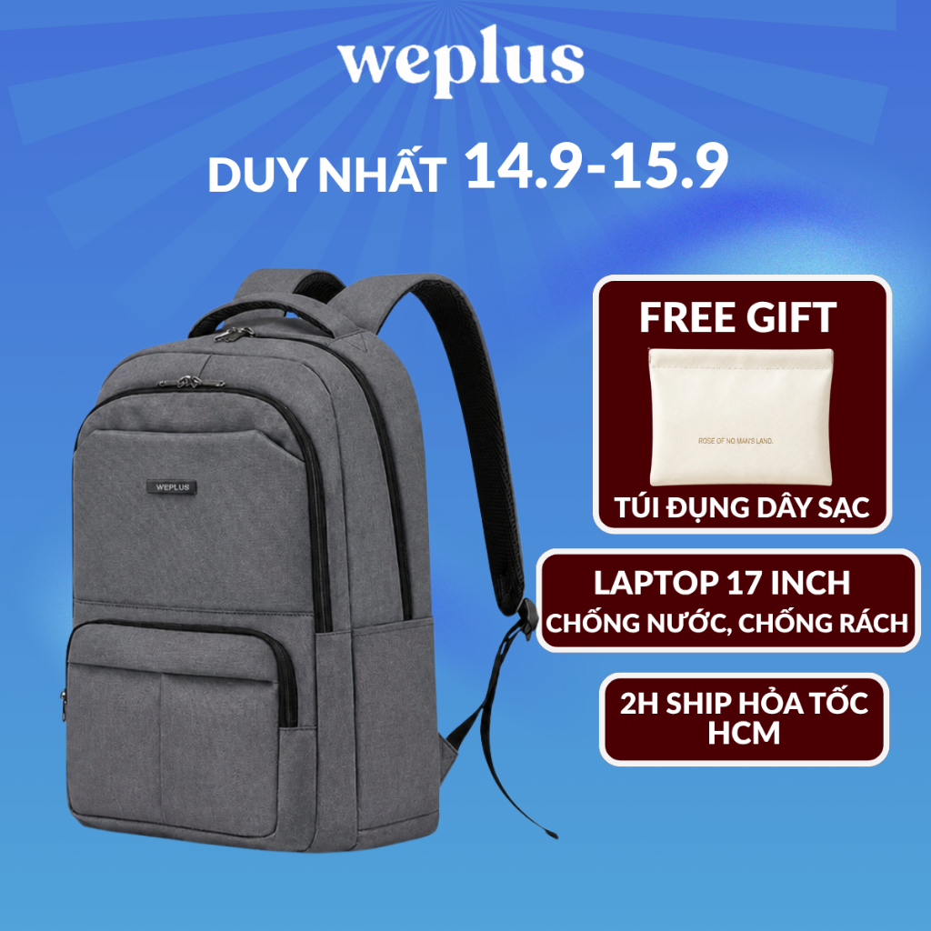 Balo Size Lớn Có Ngăn Đựng Laptop 17inch Vải Chống Nước Thiết Kế Công Thái Học Ôm Sát Lưng Chống Mỏi WPB2021