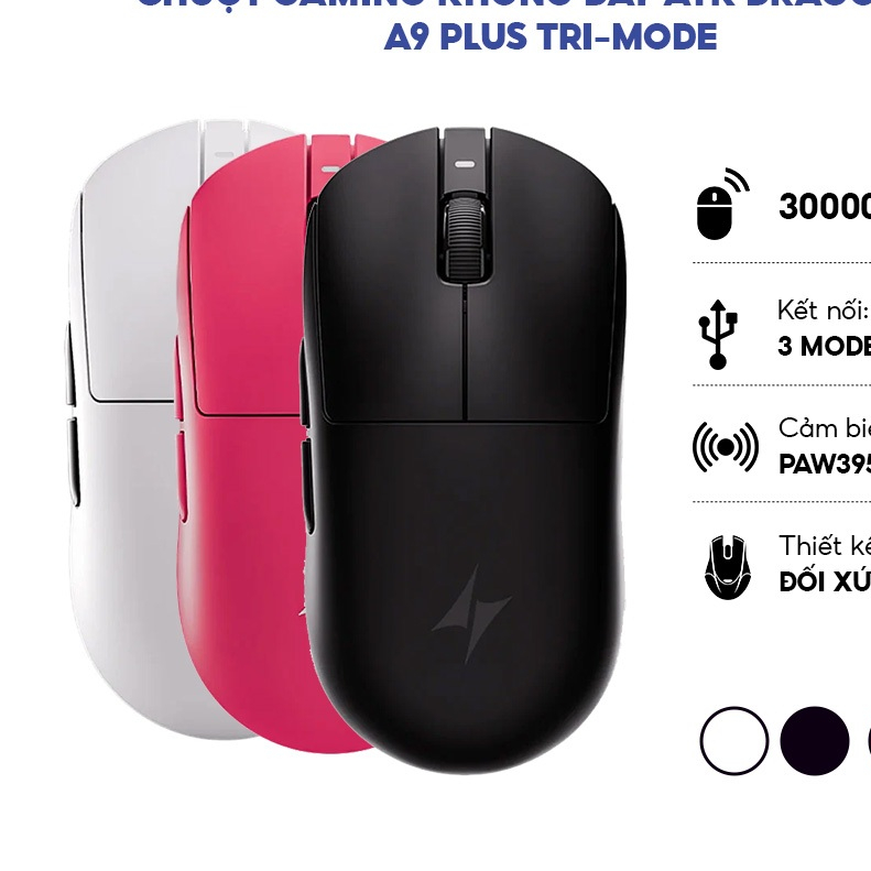 Chuột Gaming Không Dây ATK Dragonfly A9 Plus Tri-mode Nearlink PAW3950 Ultra - Bảo hành 12 tháng | BigBuy360 - bigbuy360.vn