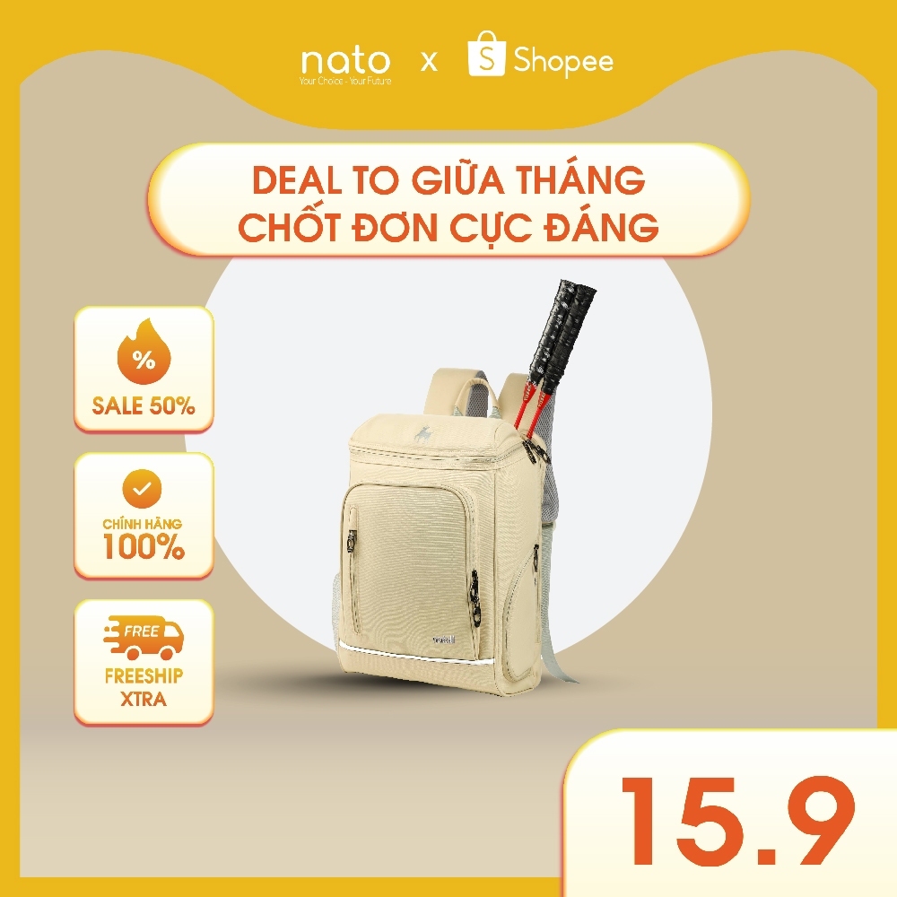 Balo cầu lông chính hãng Natoli nam nữ đựng giày, đựng laptop chống nước - ProSport Backpack B26
