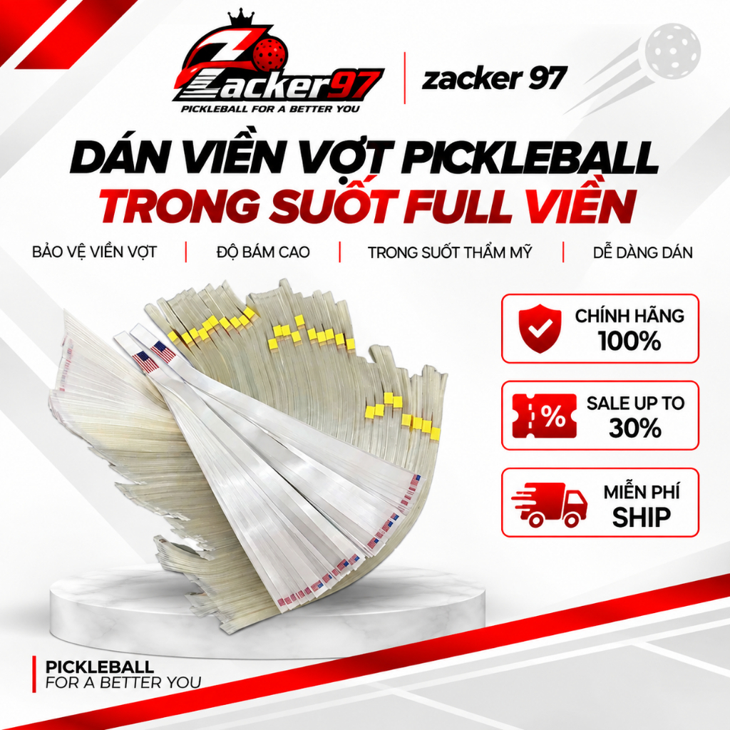 Dán Viền Vợt Pickleball Trong Suốt Full Viền – Bảo Vệ Vợt, Chống Trầy, Bền Đẹp