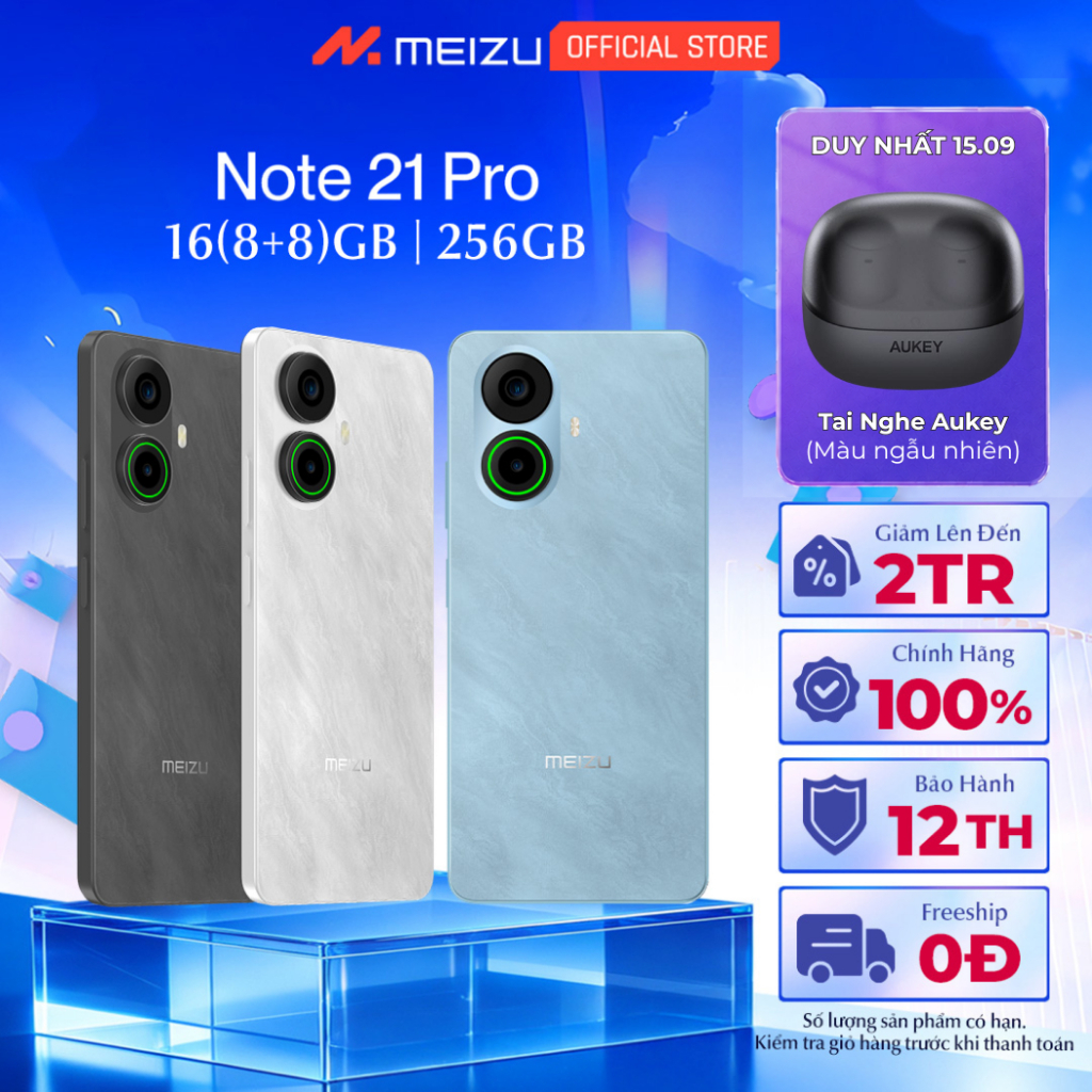 [GIÁ ƯU ĐÃI] Điện Thoại Meizu Note 21 Pro NFC 16(8+8)GB/256GB | Helio G99 | 6.78" 120Hz FHD+ | Chính hãng