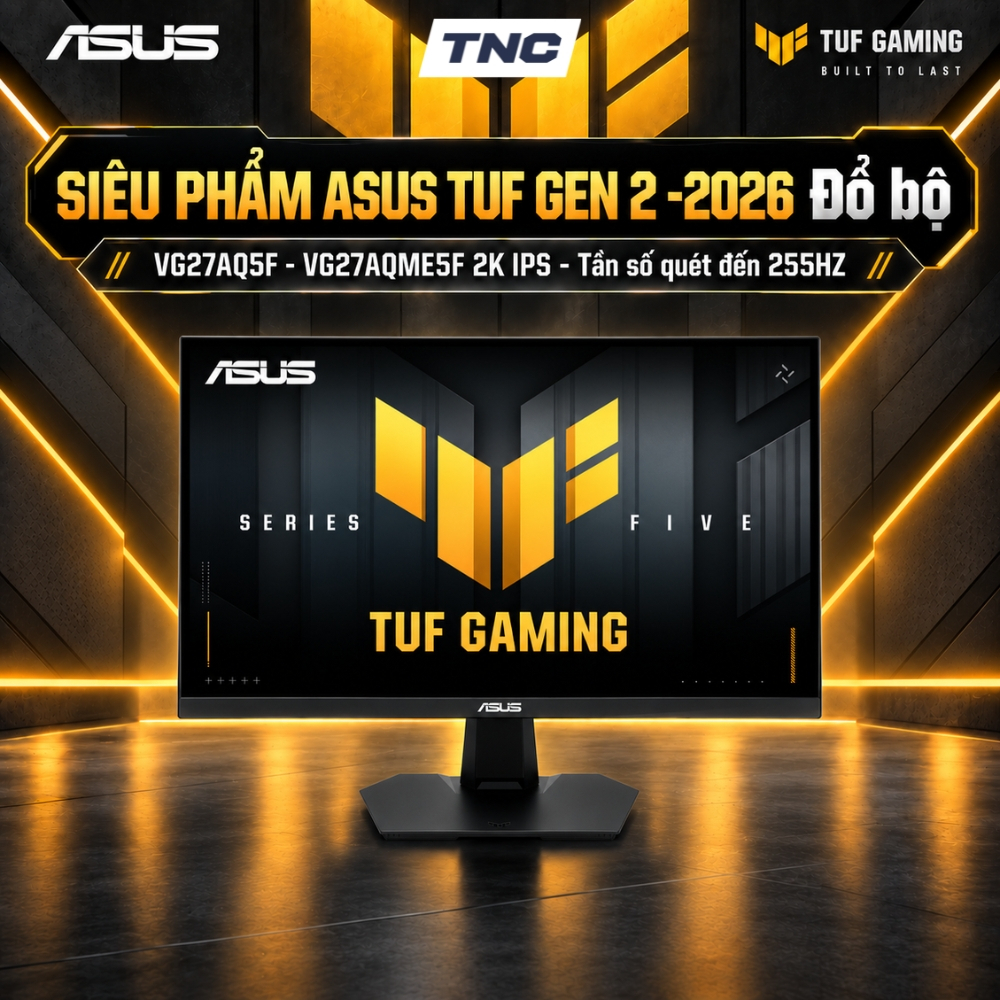 Màn Hình Gaming Asus TUF Gaming VG27AQ5F | VG27AQME5F 27Inch/ QHD/ IPS/ 220Hz-255Hz - Bảo Hành 3 Năm
