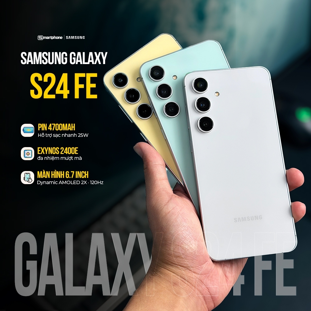Điện Thoại Galaxy S24 FE Likenew 99% Exynos 2400e, Pin 4700mAh - Bảo Hành 6 Tháng, Lỗi 1 Đổi 1