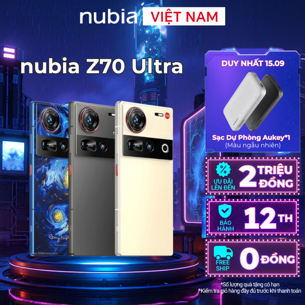 [GIÁ ƯU ĐÃI] Điện thoại Nubia Z70 Ultra I Snapdragon 8 Elite I Màn AMOLED 144Hz I Camera cảm biến Sony