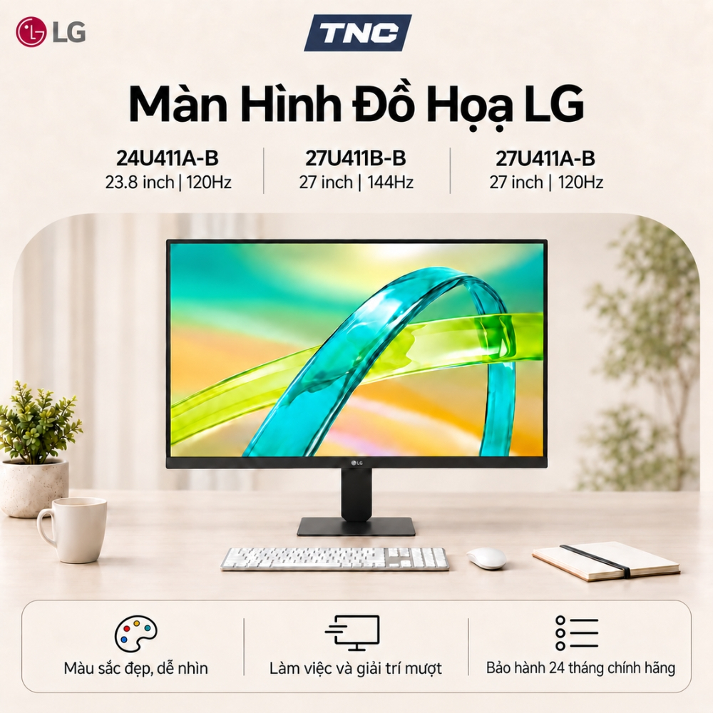 Màn Hình Đồ Hoạ LG 27U411A | 24U411A | 27U411B 27 Inch/ IPS/ FHD/ 120Hz-144Hz/ 1ms - Bảo Hành 2 Năm