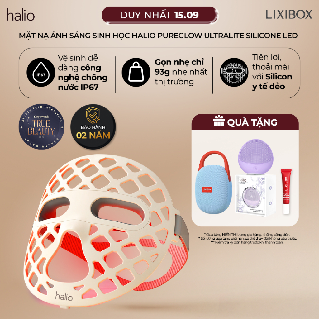 Mặt Nạ Ánh Sáng Halio PureGlow Ultralite Silicone LED Face Mask