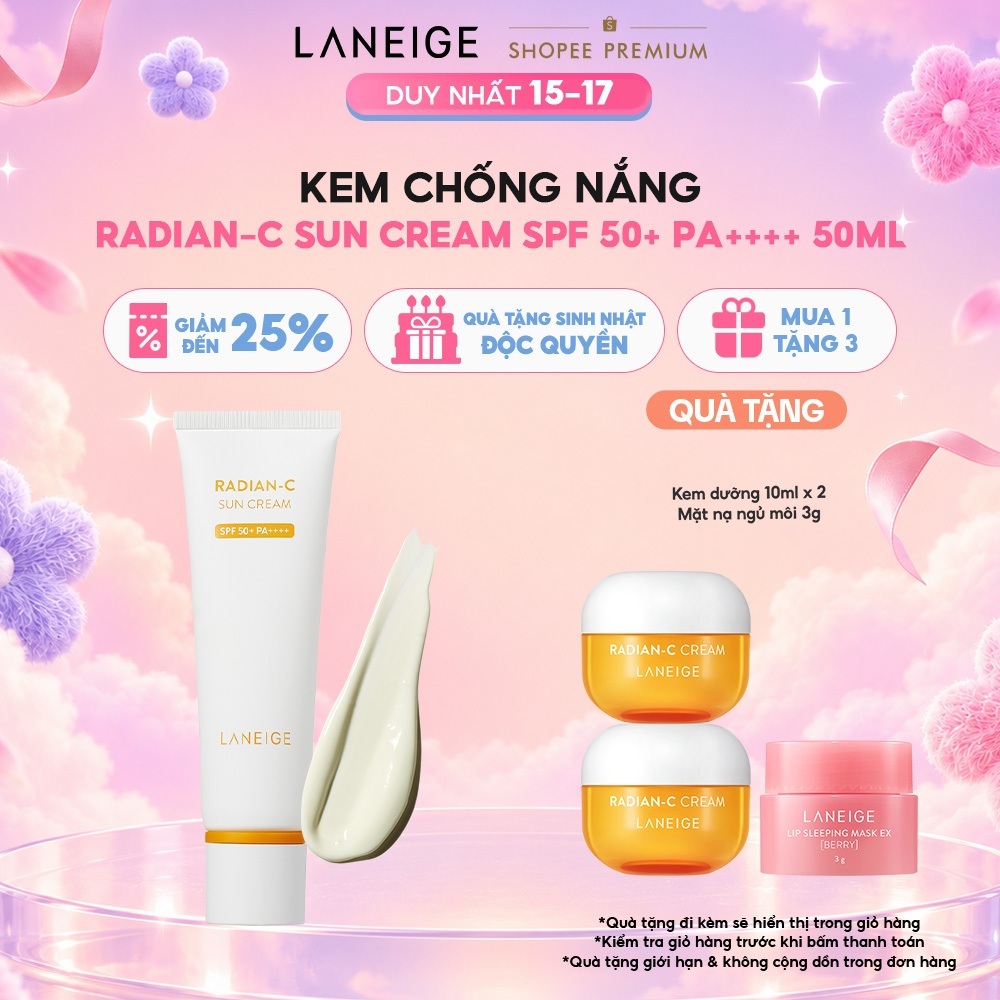 Kem chống nắng Laneige Radian-C Sun Cream SPF 50+ PA++++ 50ML