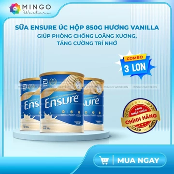 [COMBO 3 LON] Sữa Ensure Powder 850g Nhập Khẩu Úc – Dinh Dưỡng Cho Người Cao Tuổi – Tem Nhập Khẩu Đầy Đủ