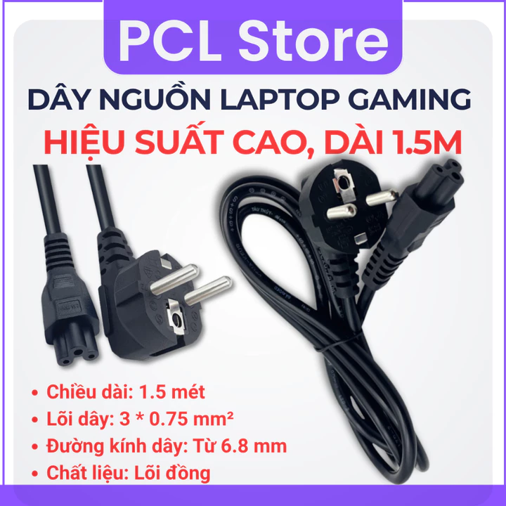 Dây nguồn laptop Gaming Asus, MSI, Dell, Acer, HP và nhiều dòng laptop khác nhau - Dây nguồn laptop Gaming hiệu suất cao