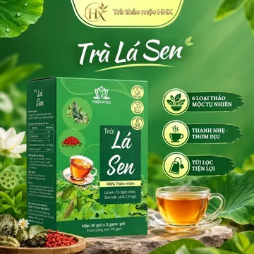 Trà Lá Sen Thảo Mộc HHX Túi Lọc | Lá Sen Sơn Mật Gạo Lứt Tâm Sen Linh Chi Cỏ Ngọt | Vị Thanh Nhẹ Dễ Uống