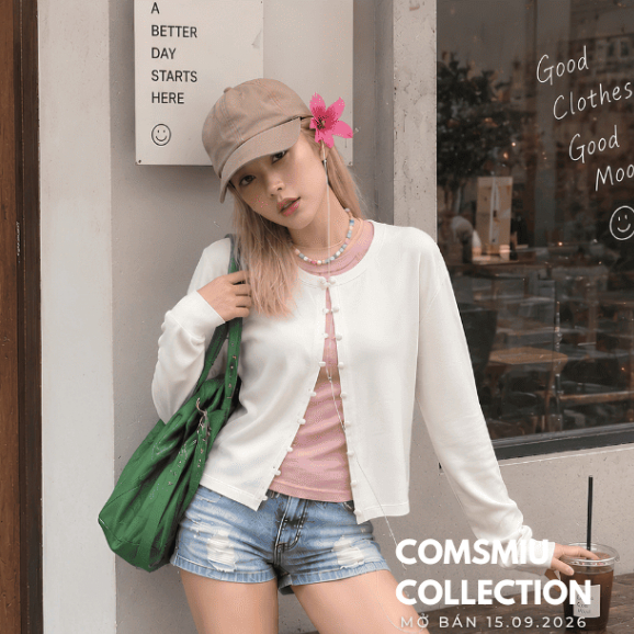 Set Áo Khoác Cardigan Kèm Áo Thun Cộc Tay ComsMiu - Thun Lạnh 4 Chiều - Dáng Vừa, Vải Mịn, Mềm Mại, Thoáng Mát -MIU15 99