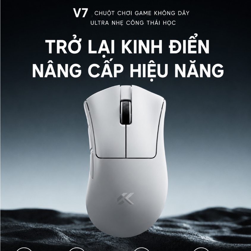 [Hỏa Tốc] Chuột Gaming Mchose V7 Công Thái Học Paw3395 Không Dây Siêu Nhẹ 59g | BigBuy360 - bigbuy360.vn