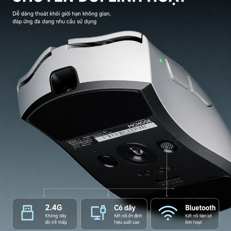 [Hỏa Tốc] Chuột Gaming Mchose V7 Công Thái Học Paw3395 Không Dây Siêu Nhẹ 59g | BigBuy360 - bigbuy360.vn