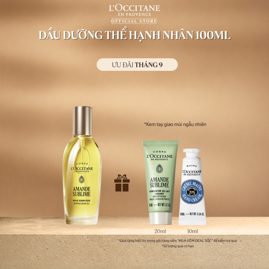[Phiên Bản Mới] Dầu Dưỡng Thể Hạnh Nhân L'Occitane Almond Supple Skin Oil 100ml