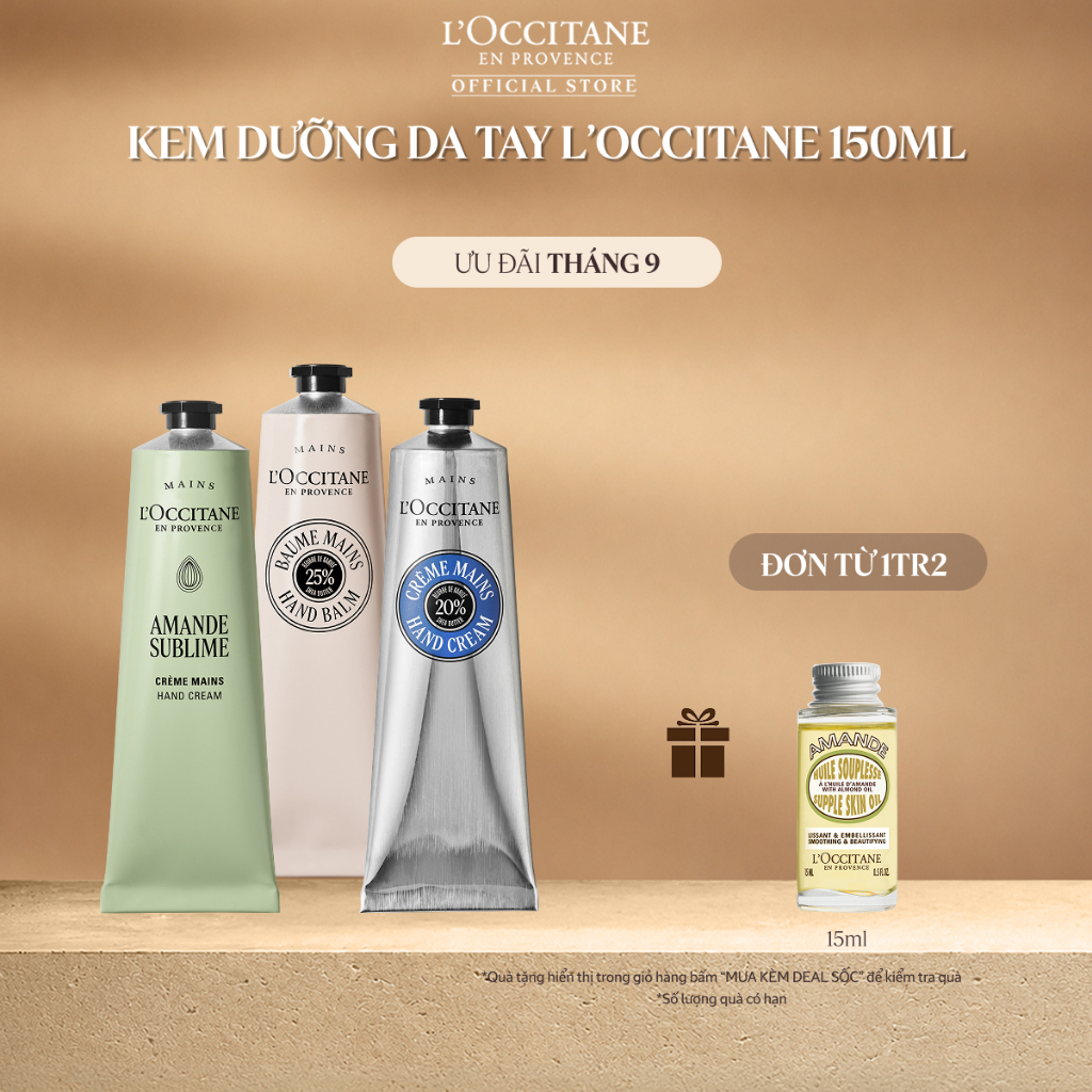 Kem Dưỡng Tay L'Occitane Hand Cream Giúp Dưỡng Ẩm, Dưỡng Da Tay Mềm Mịn 150ml