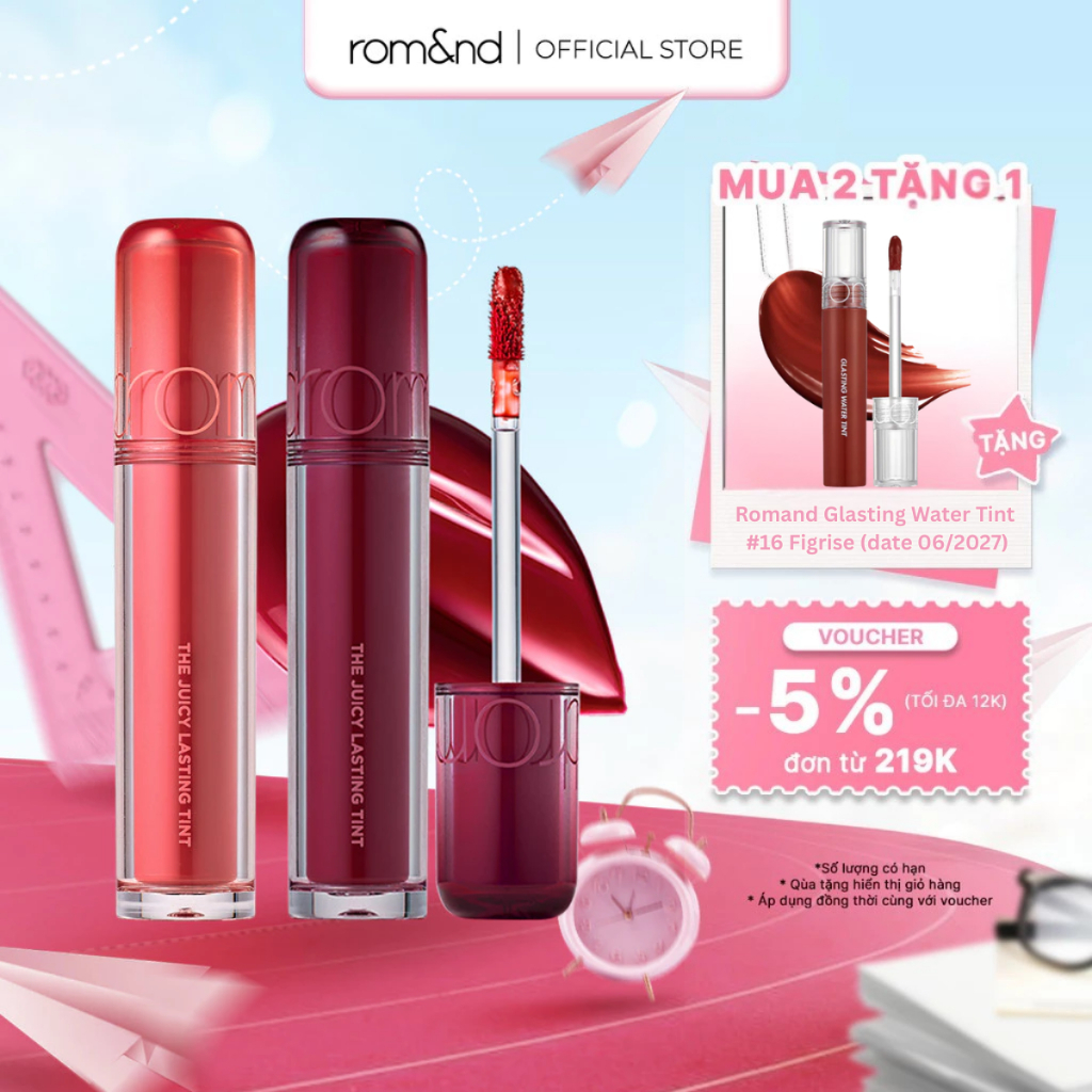 [Rom&nd] Son Tint lì cho môi căng mọng THE JUICY LASTING TINT
