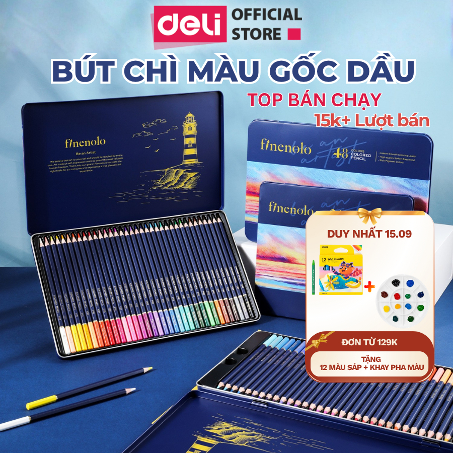[🔥TRỢ GIÁ] Bút Chì Màu Gốc Dầu DELI Màu Chì Gốc Dầu Vẽ Chuyên Nghiệp Lượng Dầu Cao Lõi 4mm Tô Mịn Thân gỗ Basswood