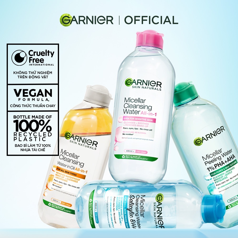[CÓ SIZE MỚI] Nước Tẩy Trang làm sạch sâu dịu nhẹ cho mọi loại da - Garnier Micellar Cleansing Water 400ml & 700ml | BigBuy360 - bigbuy360.vn