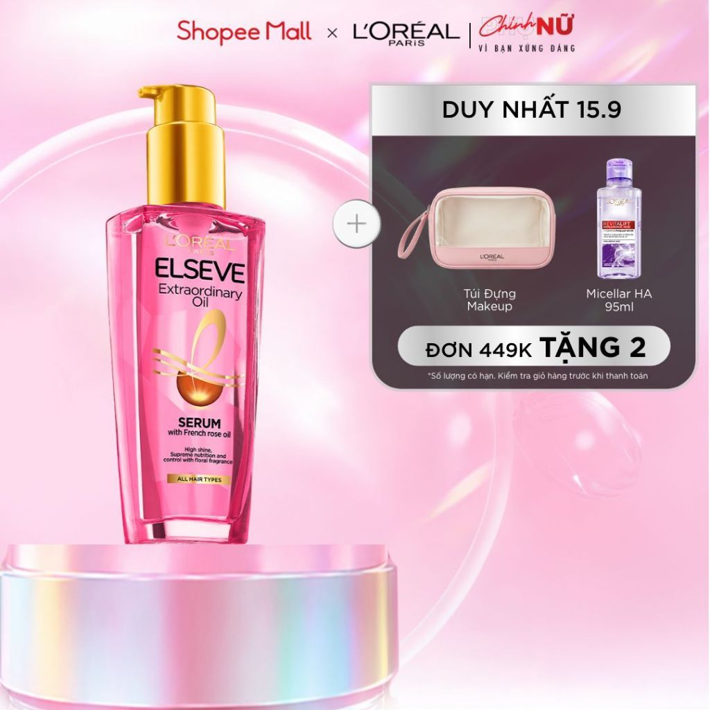 Dầu dưỡng Tóc Chiết Xuất Hoa Hồng L’Oréal Paris Elseve Extraordinary Oil Serum 100ml