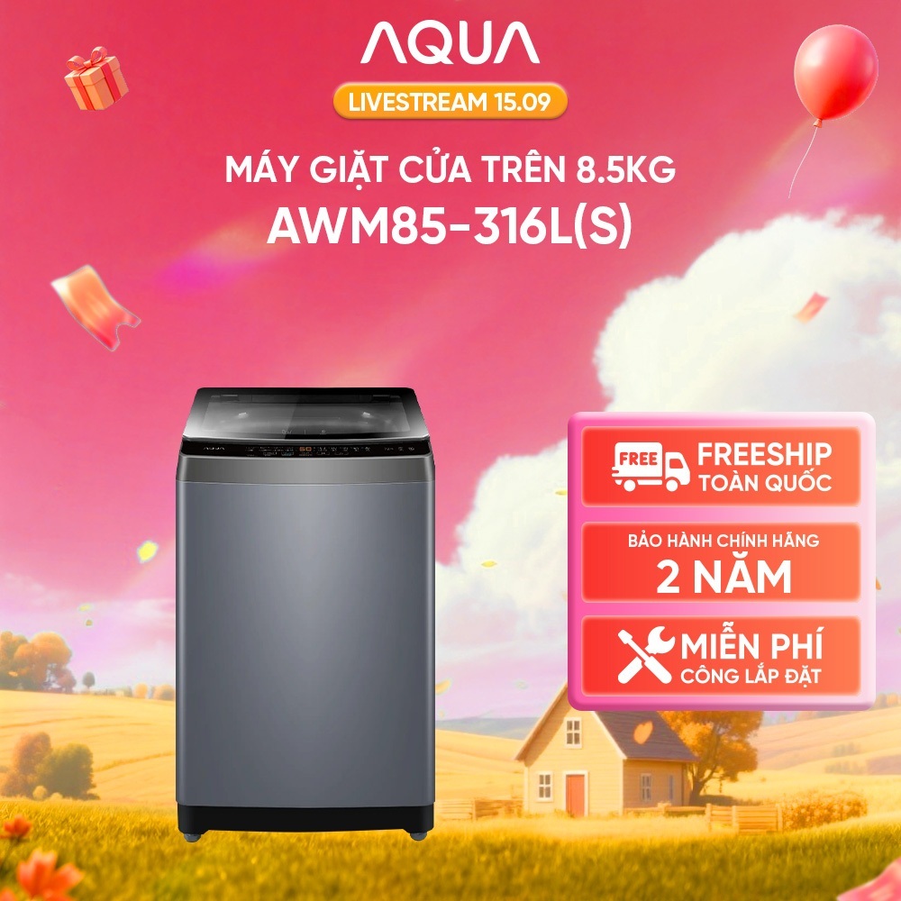 [DEAL XỊN THÁNG 9] Máy giặt cửa trên 8.5kg AWM85-316L(S) - Bảo hành 2 năm - Freeship - Có đồng kiểm