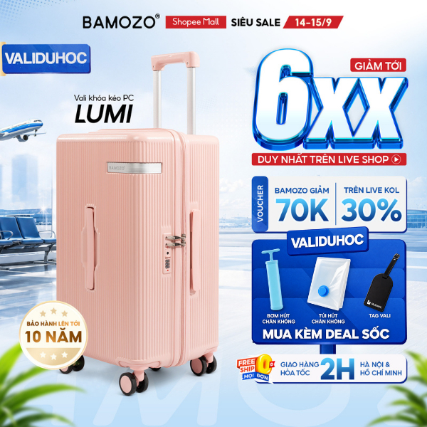 [MẪU MỚI 2026] Vali Xách Tay B Bamozo Lumispace Kiểu Dáng Gọn Nhẹ Thanh Lịch Dễ Di Chuyển Bảo Hành 10 Năm_LUMI