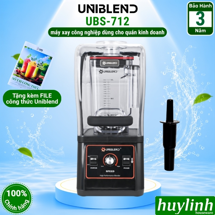 Máy xay sinh tố công nghiệp Uniblend UBS-712 [One Touch - UB-712 PLUS] - Công suất 1680W - Dung tích 1.8 lít