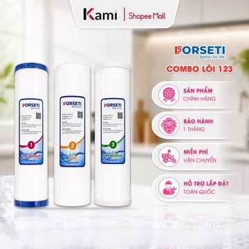 Combo 3 Lõi Lọc Thô Forseti Số 1 2 3 Cho Máy Lọc Nước RO Cốc Lọc 10 Inch Chính Hãng