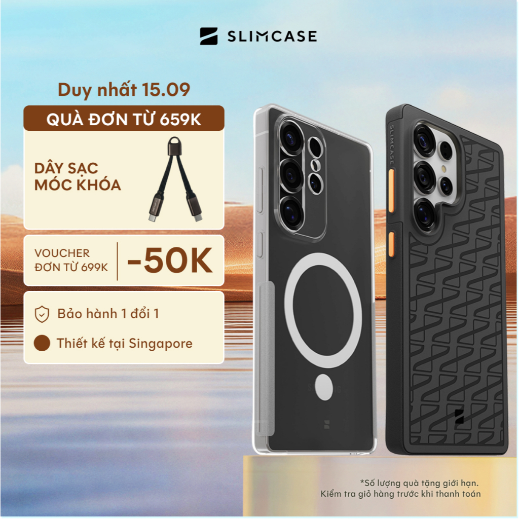 Ốp lưng Samsung S25 Ultra / S25 Plus / S25 SLIMCASE - Không ố vàng, siêu mỏng, hỗ trợ sạc không dây
