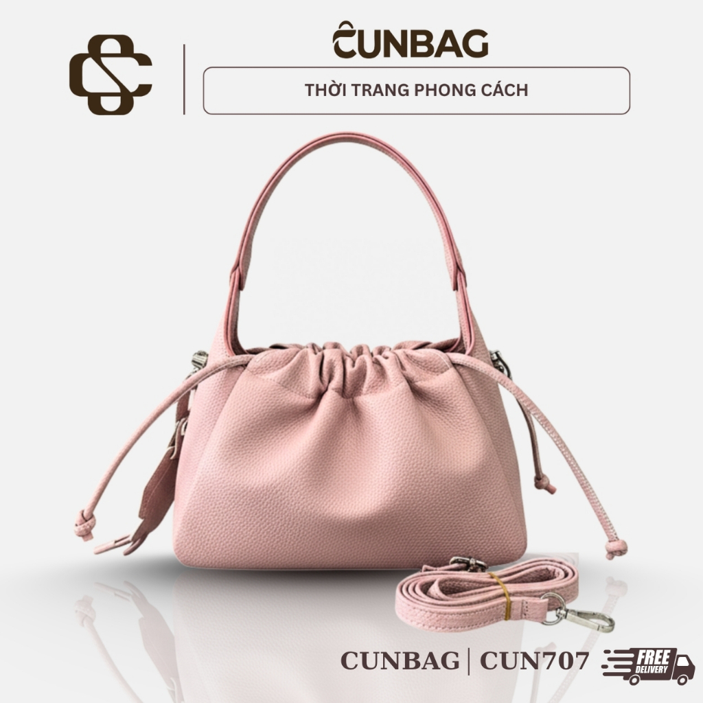 Túi Xách Nữ Cunbag Cầm Tay Phong Cách Diệu Đà Dáng Rúm Bag  CUN707