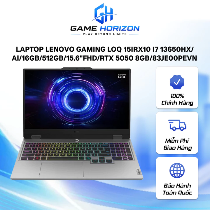 Laptop Lenovo Gaming LOQ 15IRX10 i7 13650HX/AI/16GB/512GB/15.6"FHD/RTX 5050 8GB/83JE00PEVN
