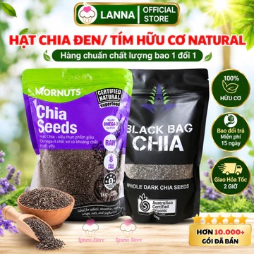 [LOẠI 1] Hạt Chia Tím Mornuts Absolute Organic, Hạt Chia Đen Black Bag Hữu Cơ Sạch Đều Detox Đẹp Da