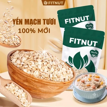 Yến mạch nguyên hạt FITNUT ăn sáng healthy, giàu chất xơ, tiện lợi cho người ăn kiêng và chế độ ăn uống cân đối