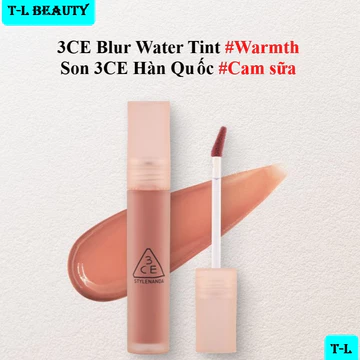 Son Kem Lì 3CE Hàn Quốc Mềm Mịn Môi, Lâu Trôi Màu #Cam Sữa - 3CE Blur Water Tint #Warmth – 4.6g
