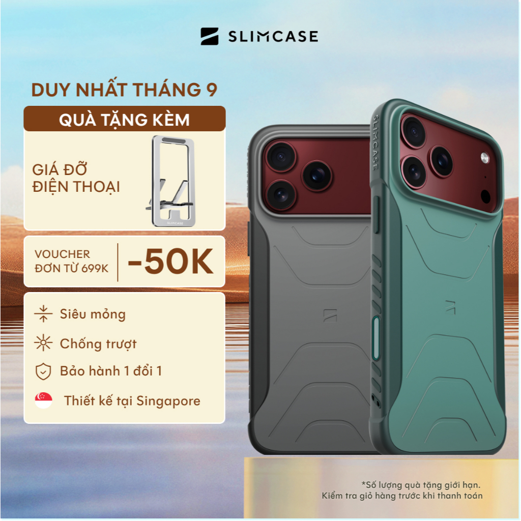 Ốp lưng ROVER iPhone 18 / 17 /16 Series SLIMCASE - Chống sốc, tản nhiệt, bảo hành 2 năm