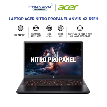 Laptop Gaming Acer Nitro ProPanel ANV15-42-R9EH Ryzen 7 7445HS - RTX 4050, 16GB, 512GB, Win11 - BH 24 Tháng