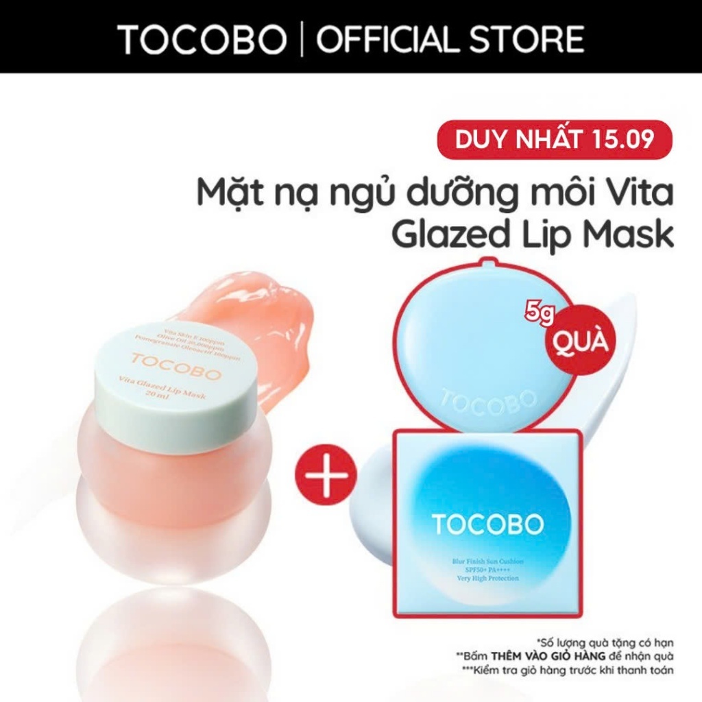 Mặt nạ môi dưỡng ẩm làm mềm môi Tocobo Vita Glazed Lip Mask 20ml