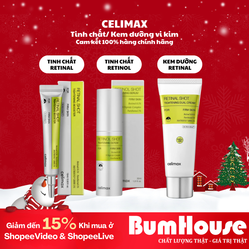 Tinh Chất, Kem Giảm Lão Hóa Celimax Retinol Shot/Tightening Retinal Shot Tightening Booster 15ml 30ml 50ml