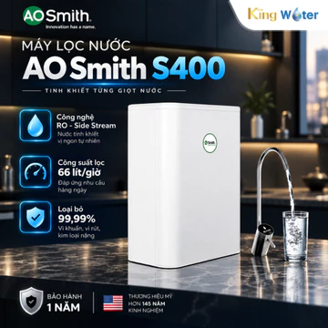 Máy Lọc Nước AO Smith S400 - Máy Lọc Nước RO Để Gầm, Không Bình Chứa, Công Suất Cao 66L/H, Vòi Điện Tử Cảnh Báo